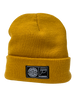 Stay warm and fashionable with this mustard beanie showcasing 