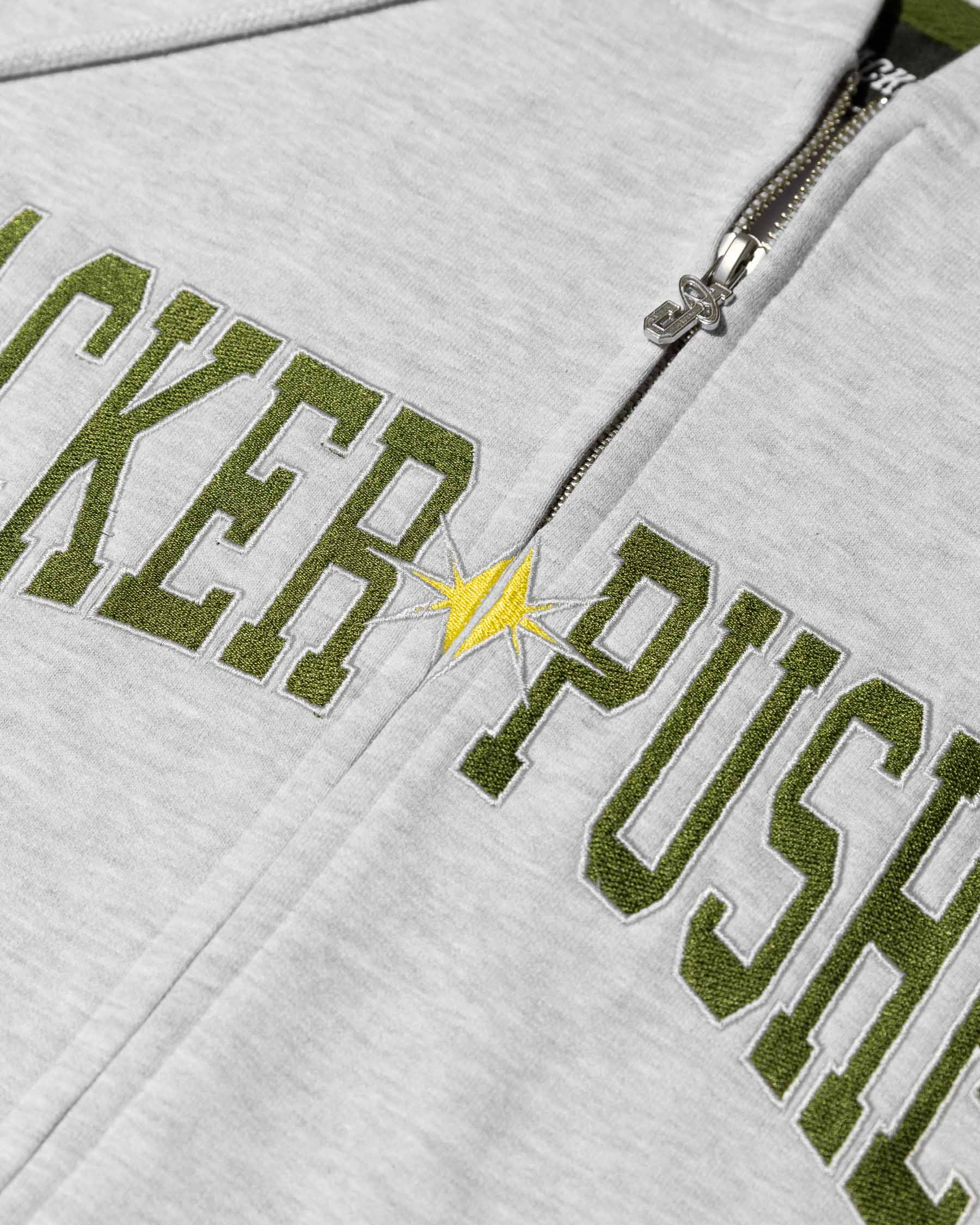 Jacker x Pusher - Hoodie - Heather Grey - Embroidery Logo