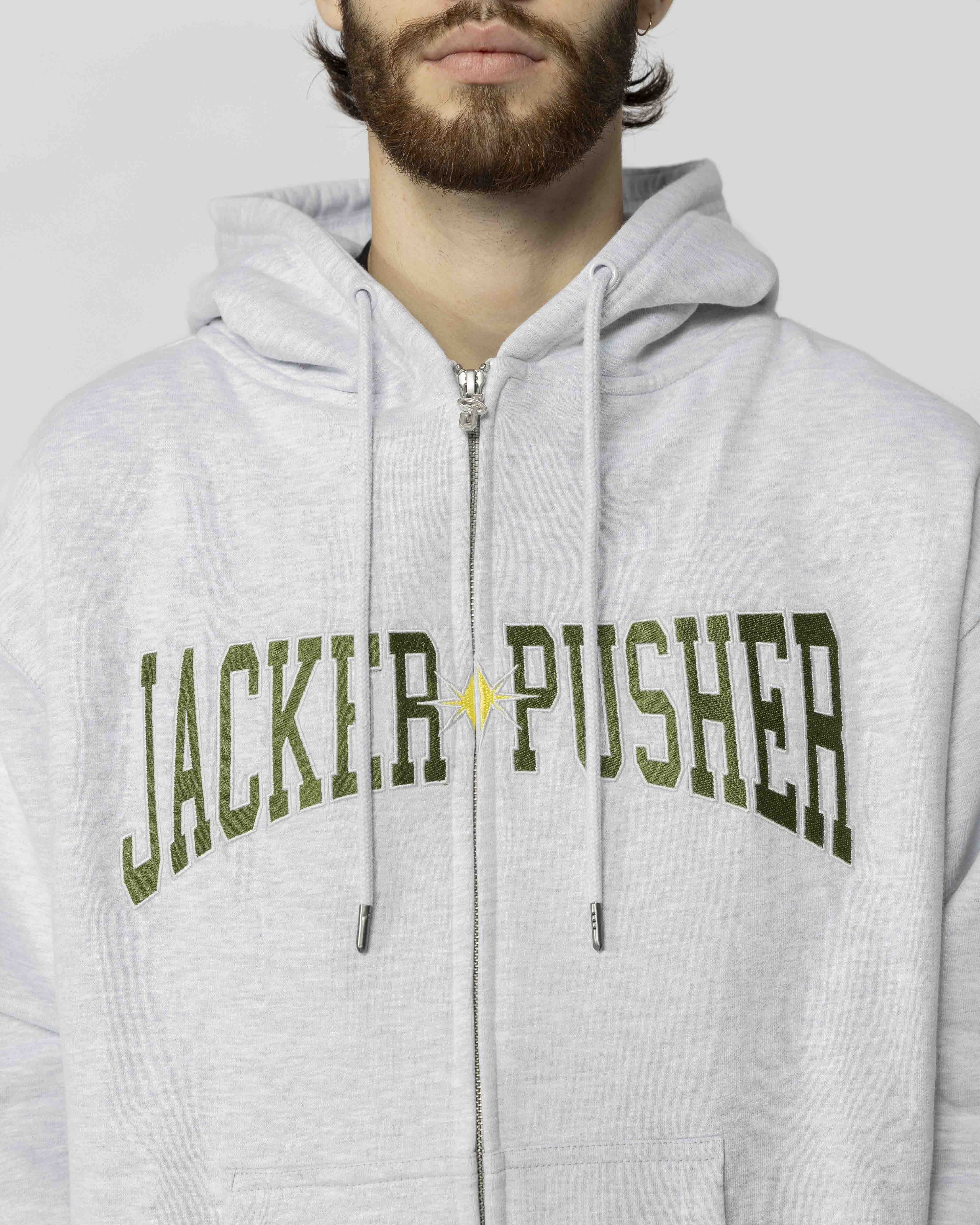 JACKER X PUSHER - HOODIE - HEATHER GREY